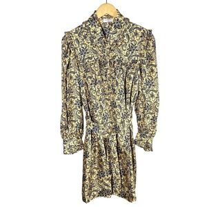 Sandro Black and Gold Patterned Dress